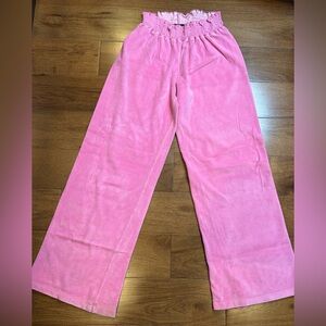 Y2K Vintage SELF ESTEEM Velvet Pink Wide-Leg Pants